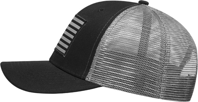 AURR American Flag Trucker Hat, Patriotic Baseball Cap for Men & Women, Breathable Mesh Adjustable Snapback, USA Flag Patch - Image 3